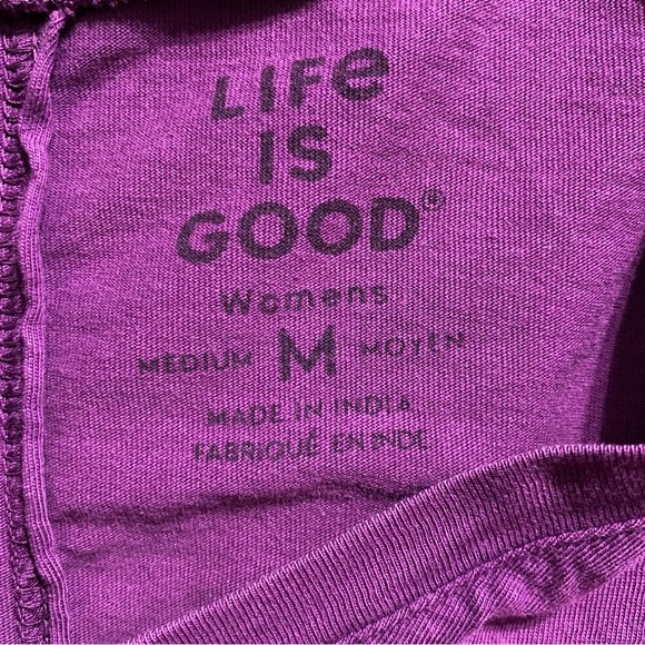 Life Is Good Purple V Neck Embroidered Tunic Top - Picture 5 of 5